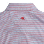 Heathered Birdie Stripe Performance Polo MINERAL RED