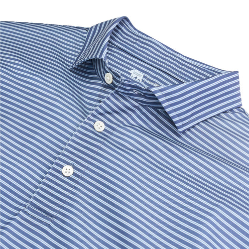 Trophy Stripe Performance Pique Polo BLUE INDIGO