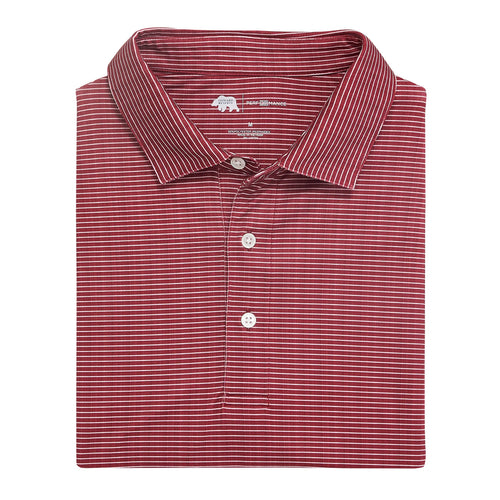 Birdie Stripe Performance Polo Zinfandel