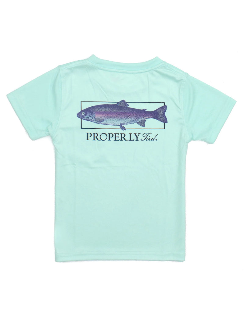 BOYS PERFORMANCE SS TEE TROUT SEAFOAM