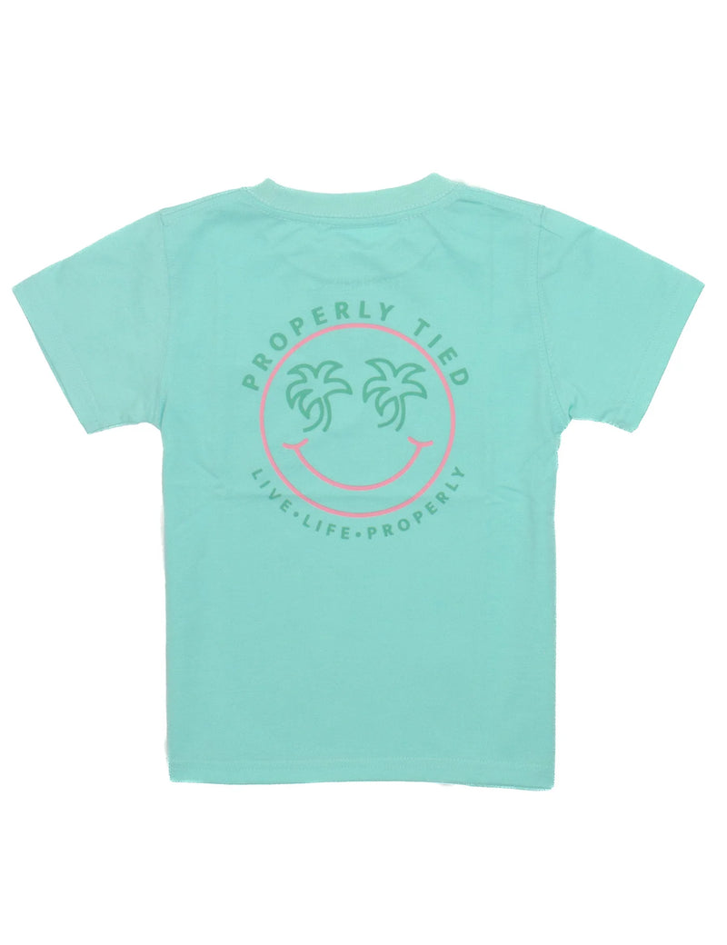 GIRLS SMILEY SS SEAFOAM