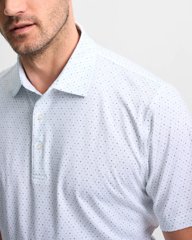 Blue Squares Printed Performance Polo