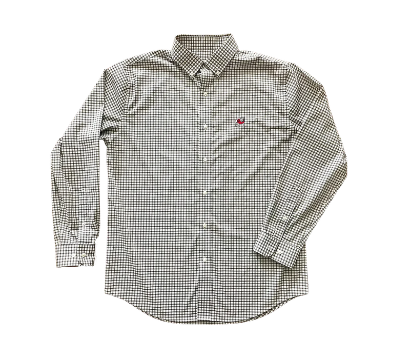 UGA Performance Button Down Standing Dawg - Charcoal & White