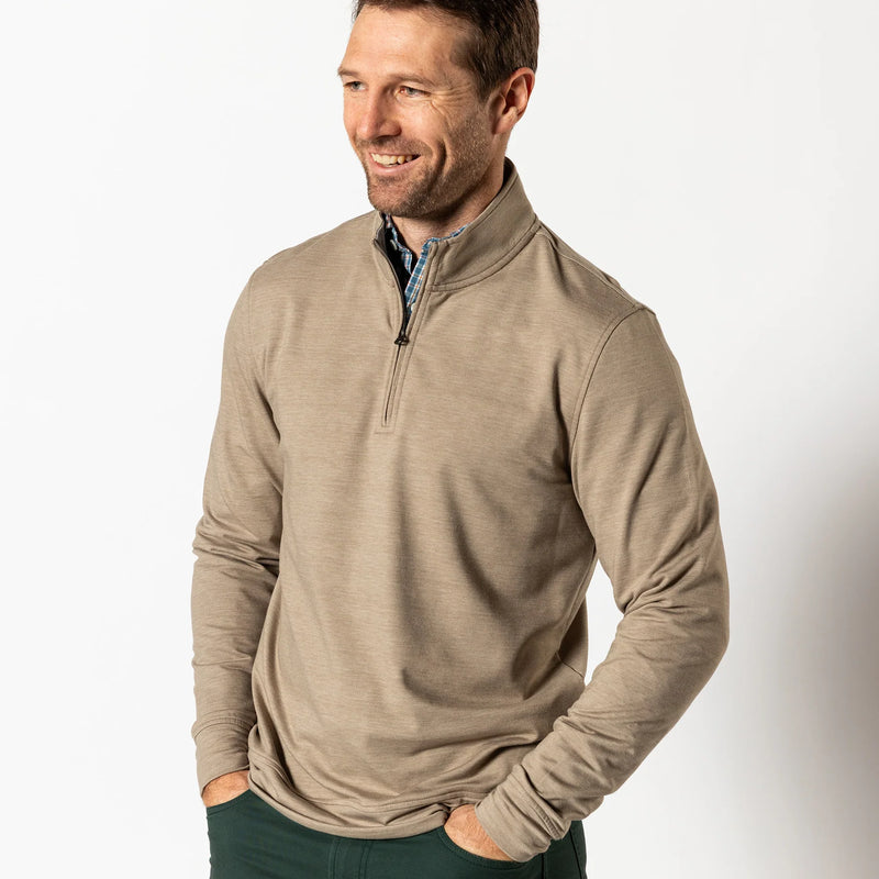 Dunmore Performance 1/4 Zip Pullover Walnut Heather
