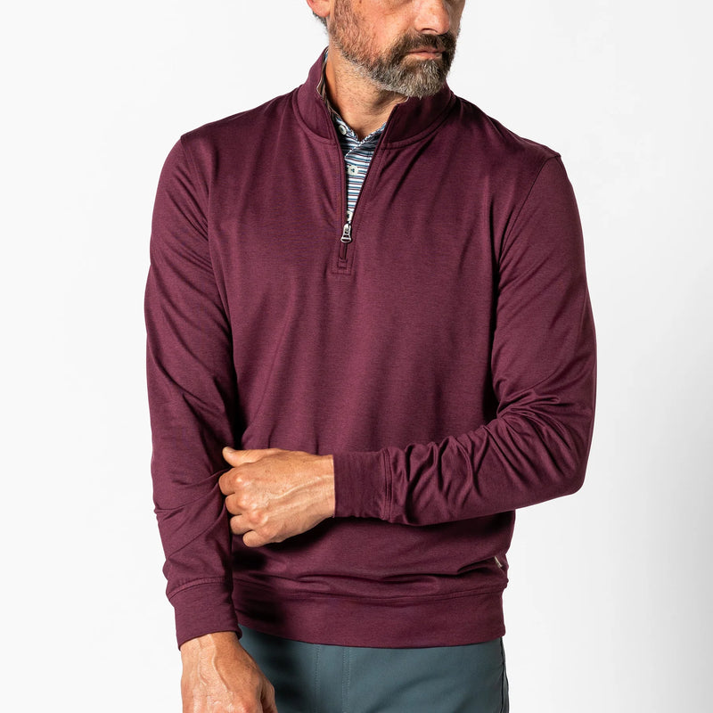 Long Drive Performance 1/4 Zip Pullover Fig Heather