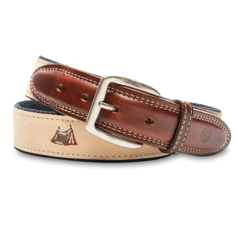 Nubuck Leather Embroidered Belt