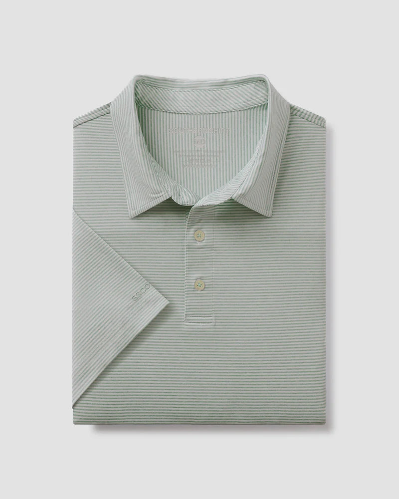 Heather Madison Stripe Polo Dusty Olive