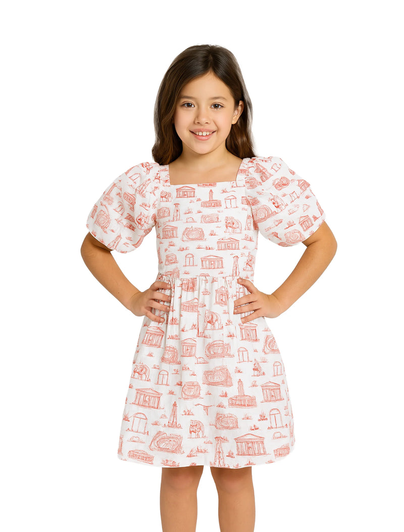 The Girls Team Toile Puff Sleeve Dress | Georgia