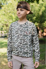 Youth Tee - Long Sleeve Deer Camo Pocket