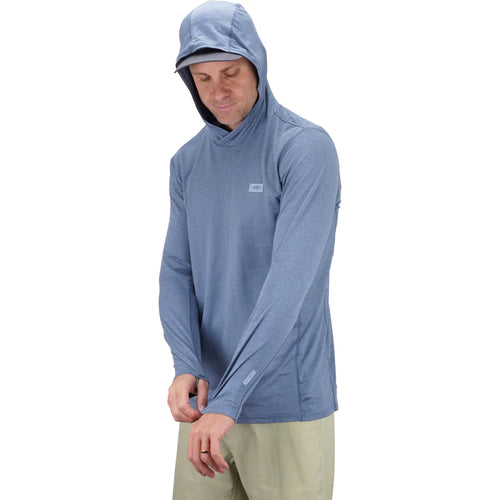Air-O Mesh Hooded Fishing Shirt Bering Sea Heather