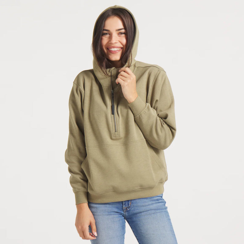 Angie Active Half Zip Hoodie Olive Green