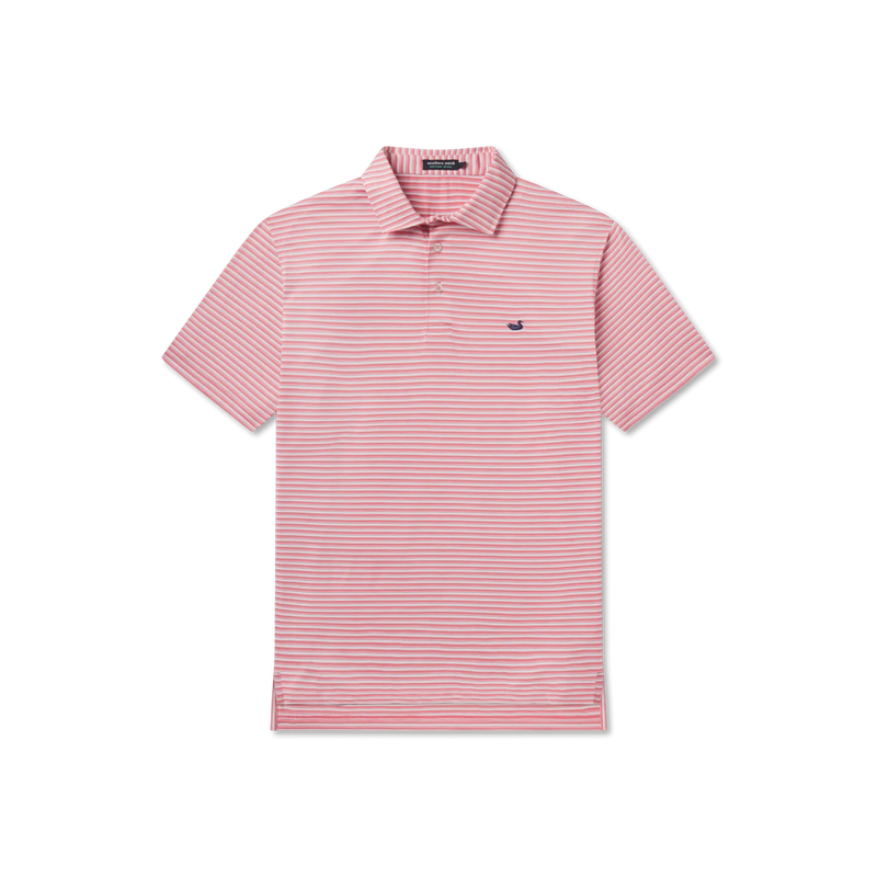 Bermuda Performance Polo - Domingo Stripe Rhubarb