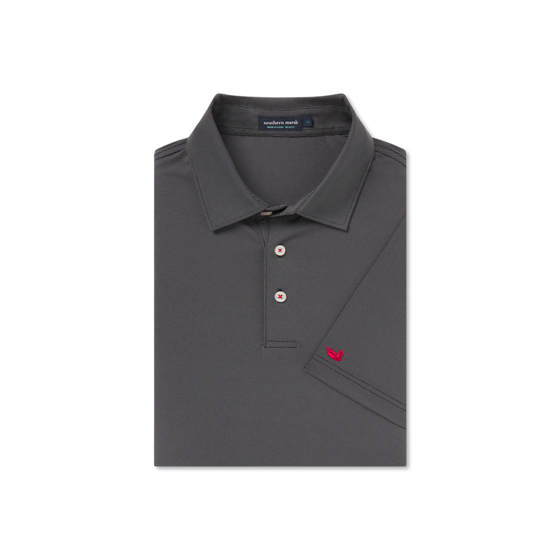 Varsity Performance Polo BLACK WITH RED