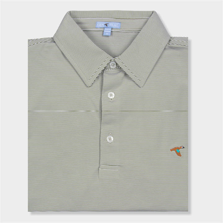 OLIVE Pinstripe Performance Polo