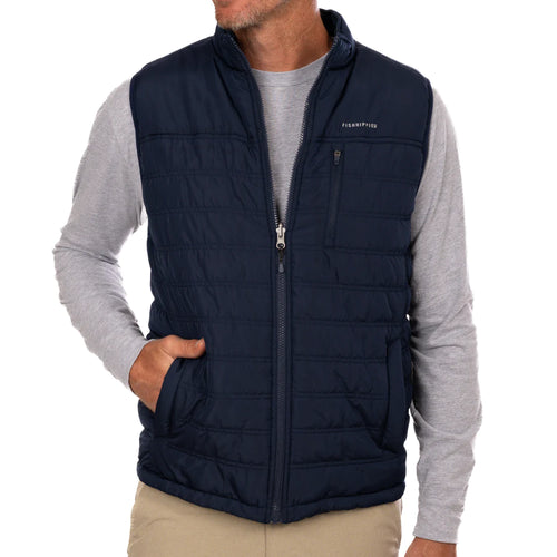 REVERSIBLE BROOKER QUILTED VEST NAVY