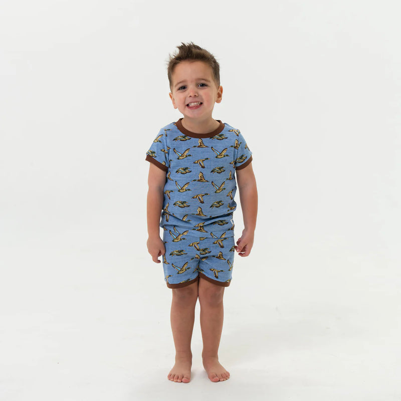 Youth Sleep Short Set- Jumbo Mallards Blue