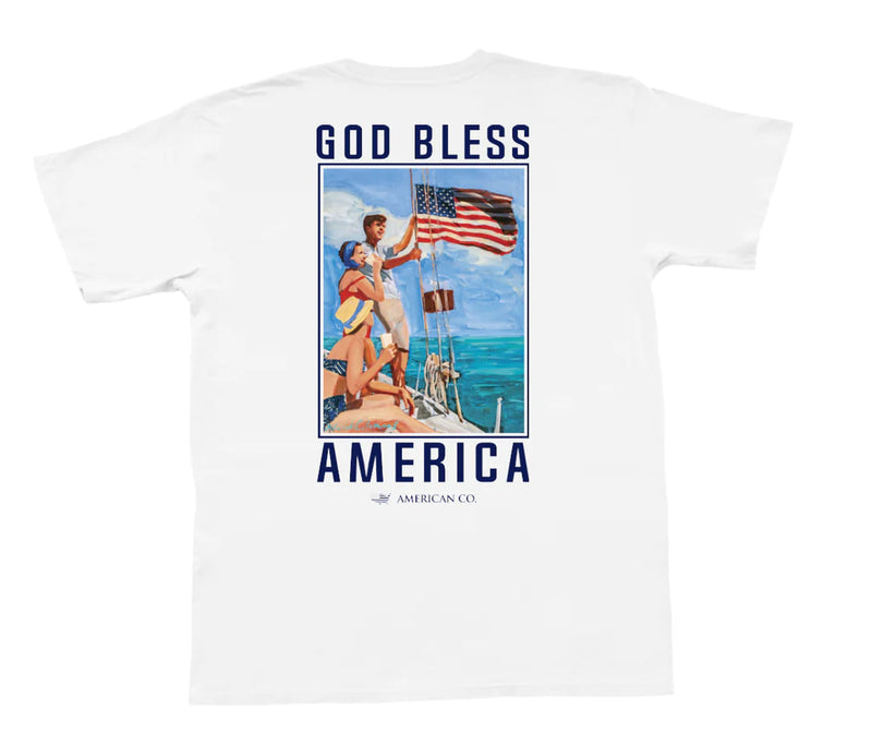 OLD GLORY AT SEA SHORT SLEEVE TEE WHITE