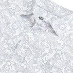 Topographic Golf Printed Performance Polo WHITE