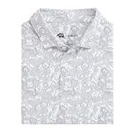 Topographic Golf Printed Performance Polo WHITE