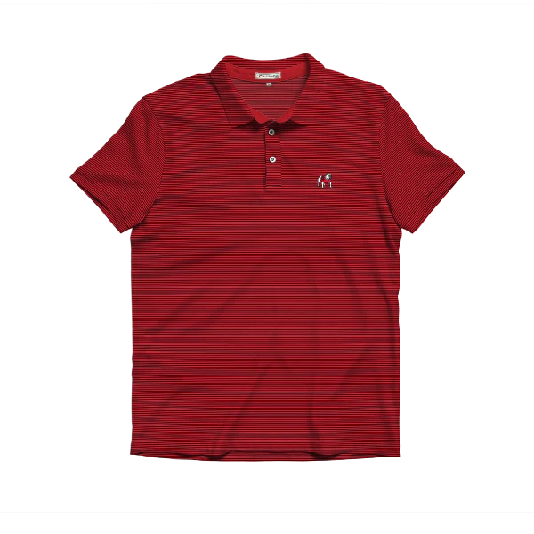 Standing Dawg Beech Red & Black Performance Polo