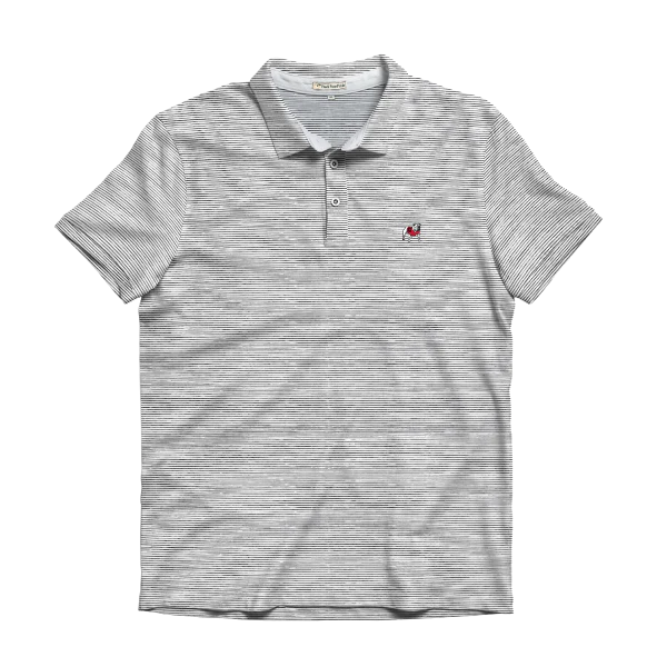 Standing Dawg Heathered Azalea Charcoal & White Performance Polo
