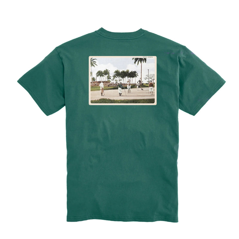 Golf Cay Postcards Tee - Posy Green