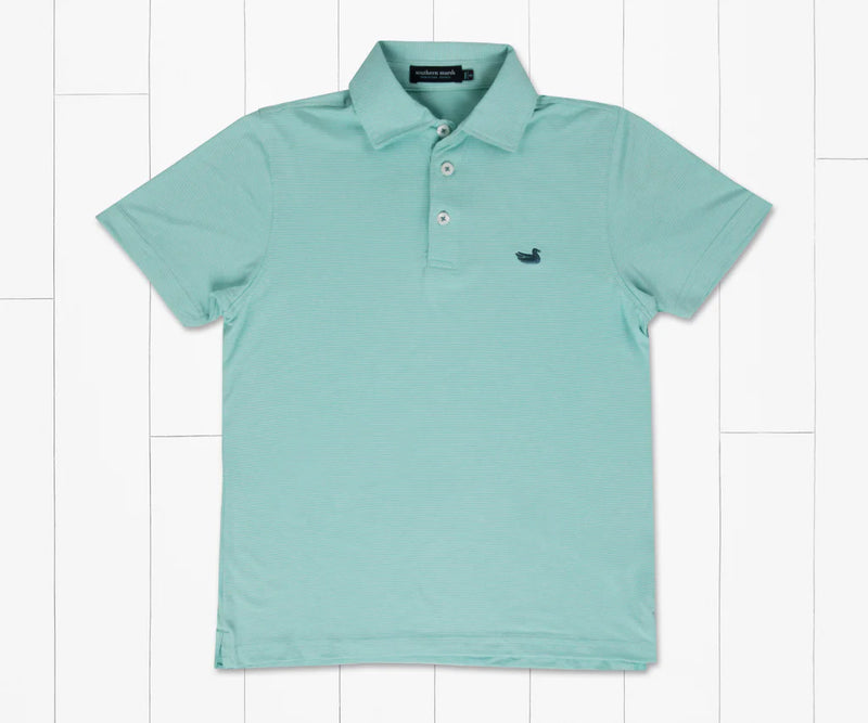 Youth Biscayne Heather Performance Polo ANTIGUA BLUE