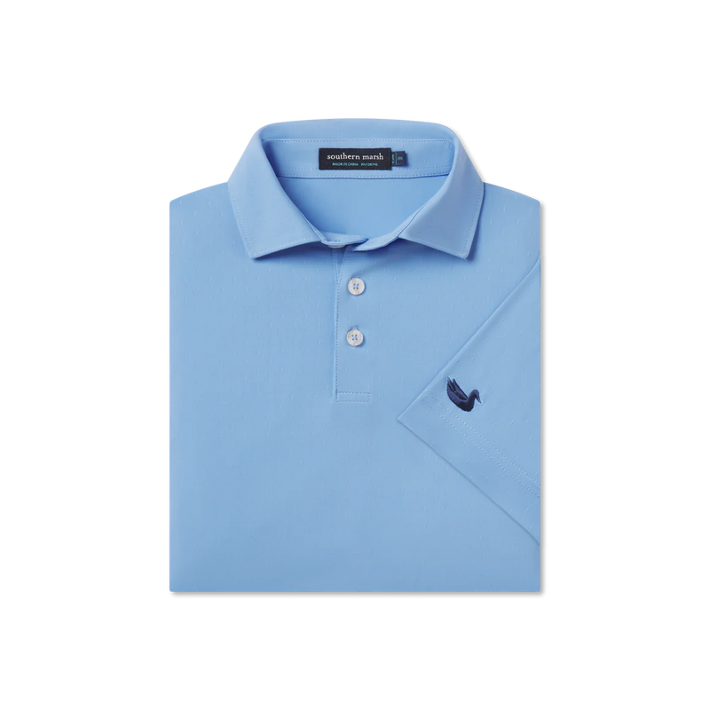 Youth Galway Grid Performance Polo French Blue