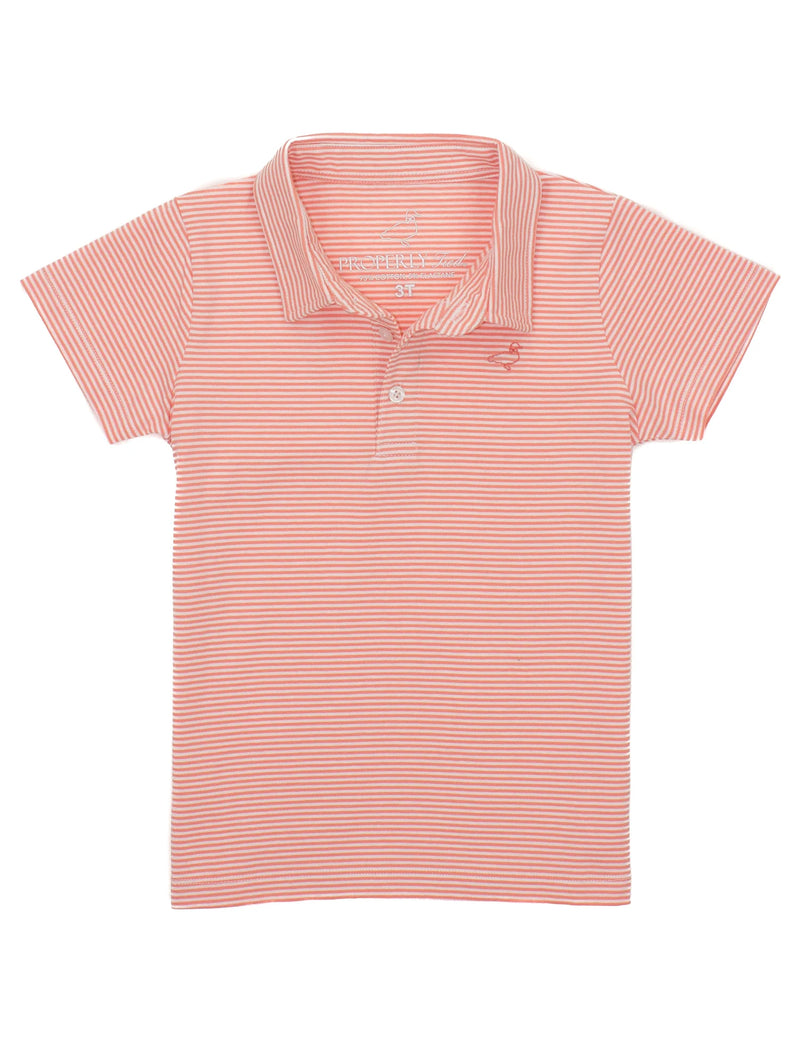 Boys Jackson Polo Coral Stripe