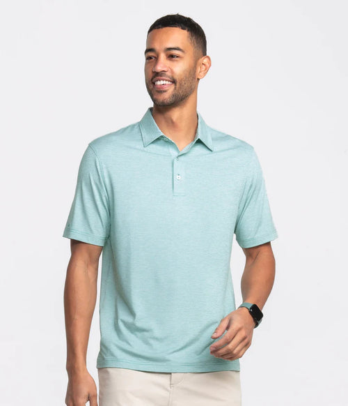 HEATHER MADISON STRIPE POLO FAIRWAY GREEN