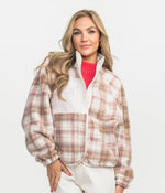 RETRO SNAP FLEECE JACKET COZY PLAID