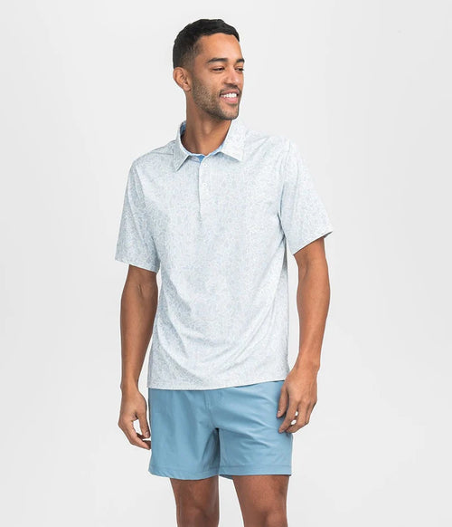 Hunters Hideaway Printed Polo - River Rock