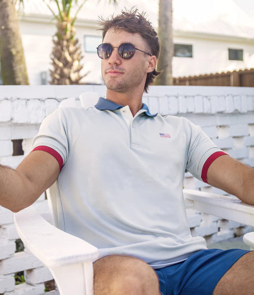 RETRO RIBBED CUFF POLO AMERICANA