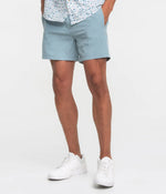 EVERYDAY HYBRID SHORT WITH BELT LOOPS (5.5" INSEAM) STONE BLUE