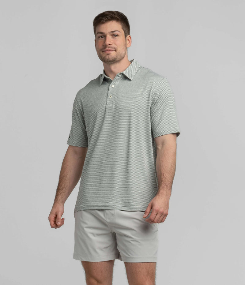 Heather Madison Stripe Polo Dusty Olive