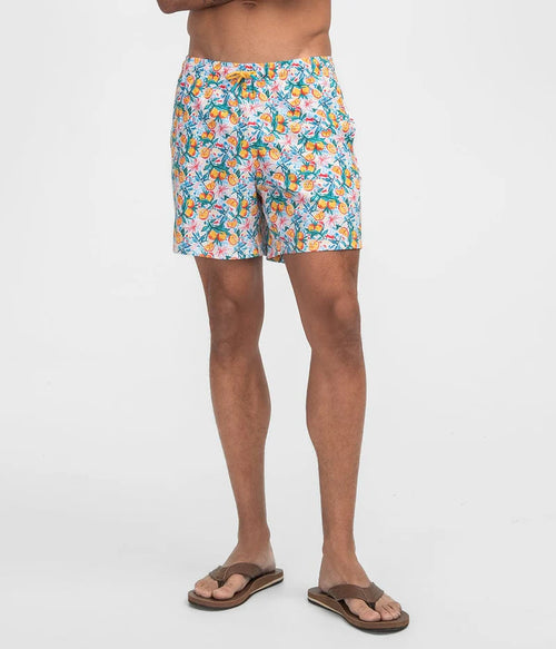 Orange You Glad Swim Shorts - 6" inseam