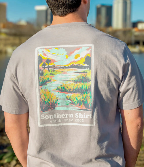Marshland Glades Tee - Harbor Slate
