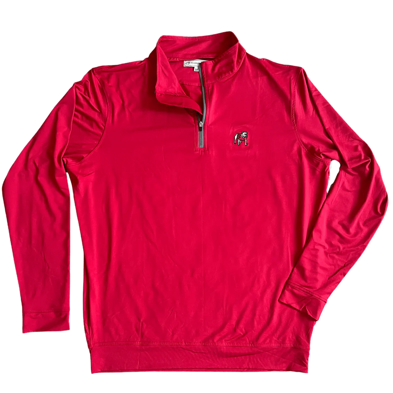 UGA Standing Dawg Performance 1/4 Zip Pullover - Red