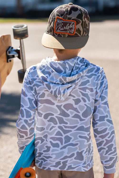 Youth Performance Hoodie - White Camo