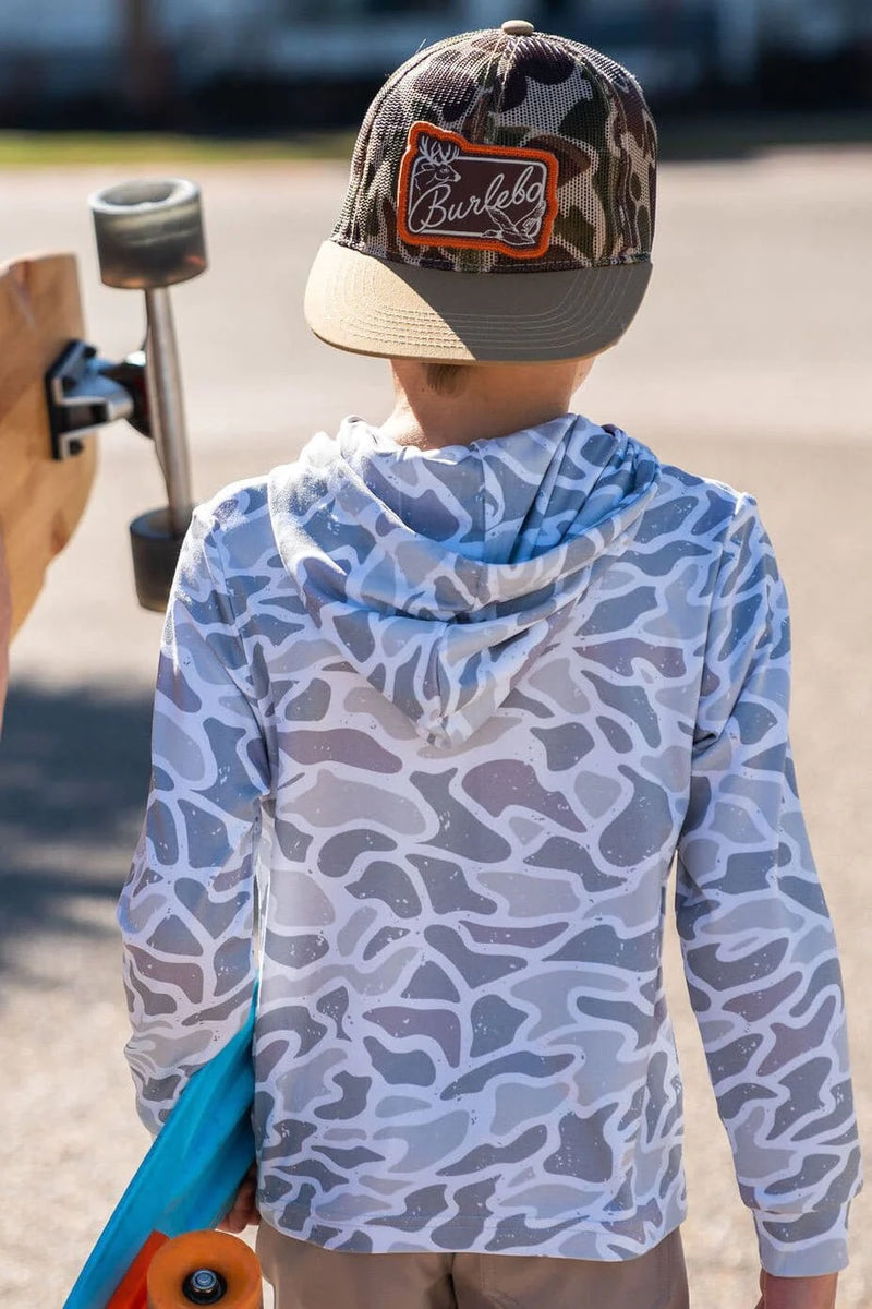 Youth Performance Hoodie - White Camo