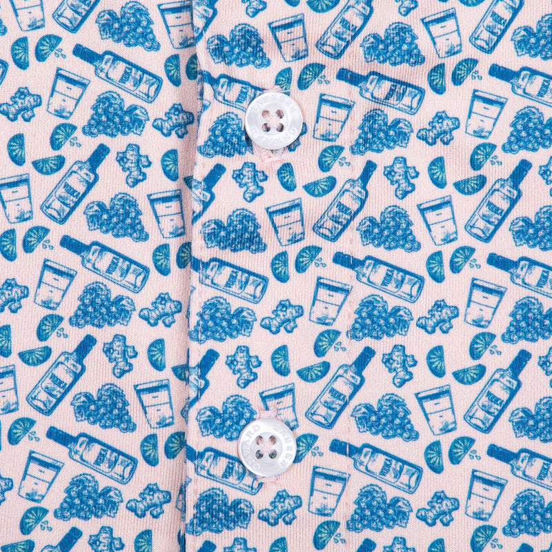 TRANSFUSION PRINTED PERFORMANCE POLO Pale Dogwood