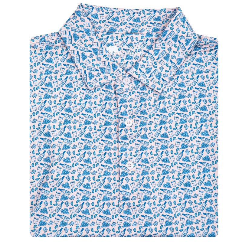 TRANSFUSION PRINTED PERFORMANCE POLO Pale Dogwood