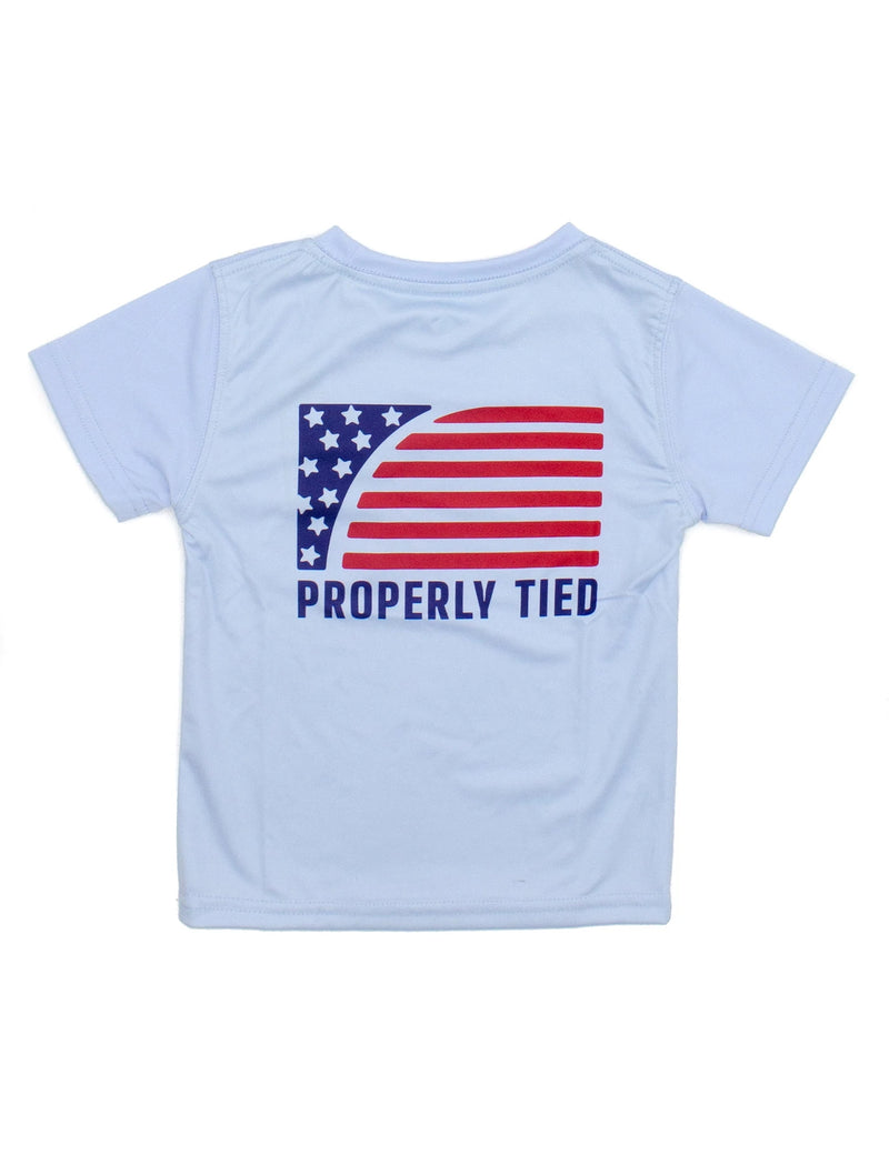 LD PERFORMANCE TEE SS SPORT FLAG LIGHT BLUE