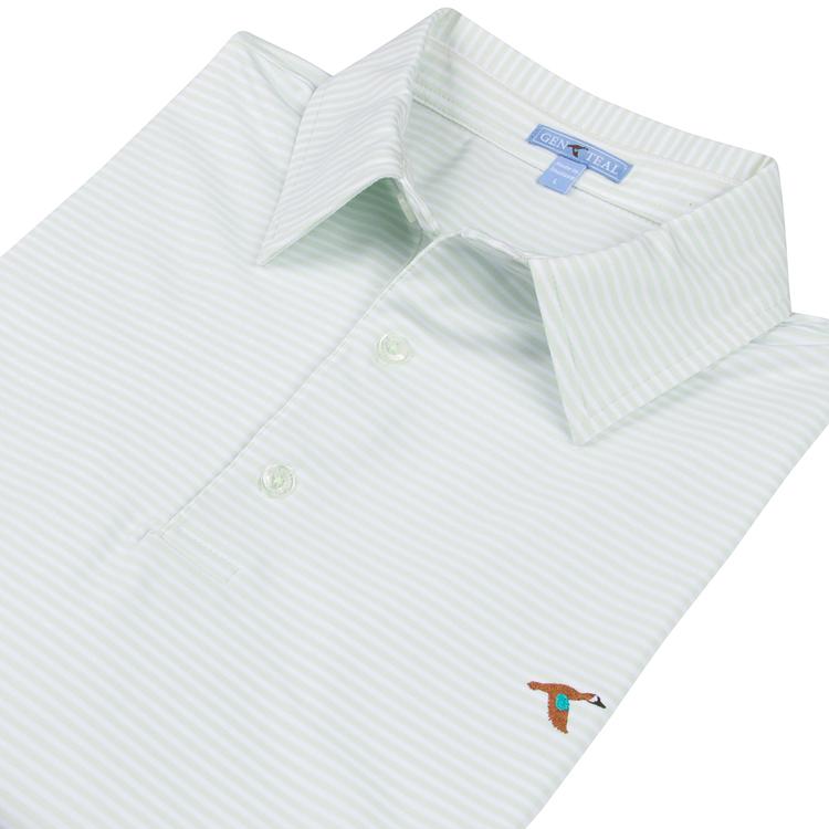 MIST CLUBHOUSE STRIPE PERFORMANCE POLO