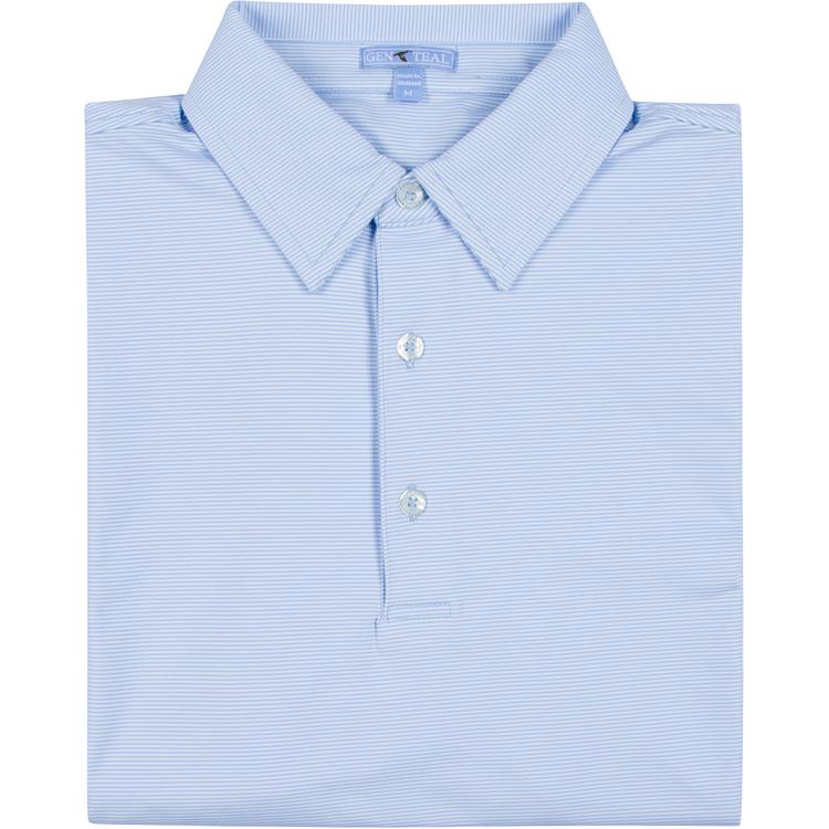 HERITAGE BLUE PINSTRIPE PERFORMANCE POLO