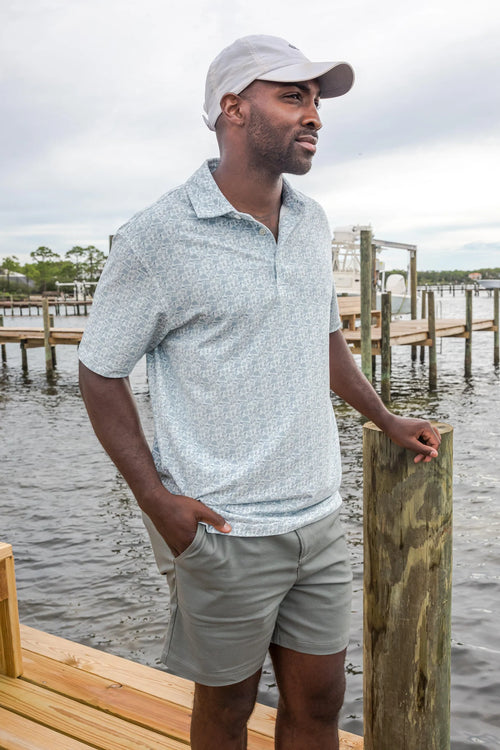 Transfusion Printed Icon Polo Wan Blue