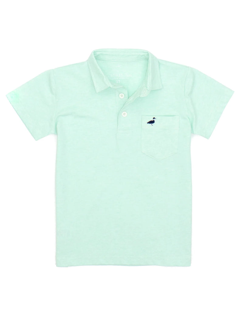 LD HARRISON POCKET POLO SEAFOAM