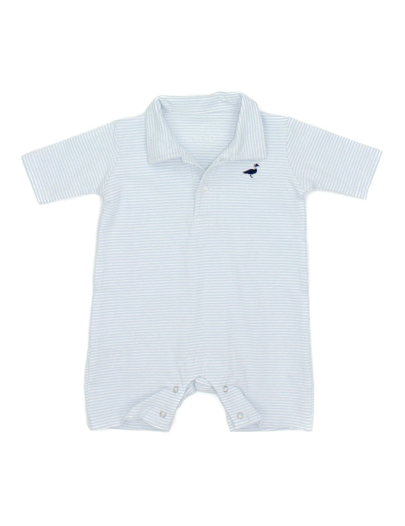 BABY JACKSON POLO SHORTALL POWDER BLUE STRIPE