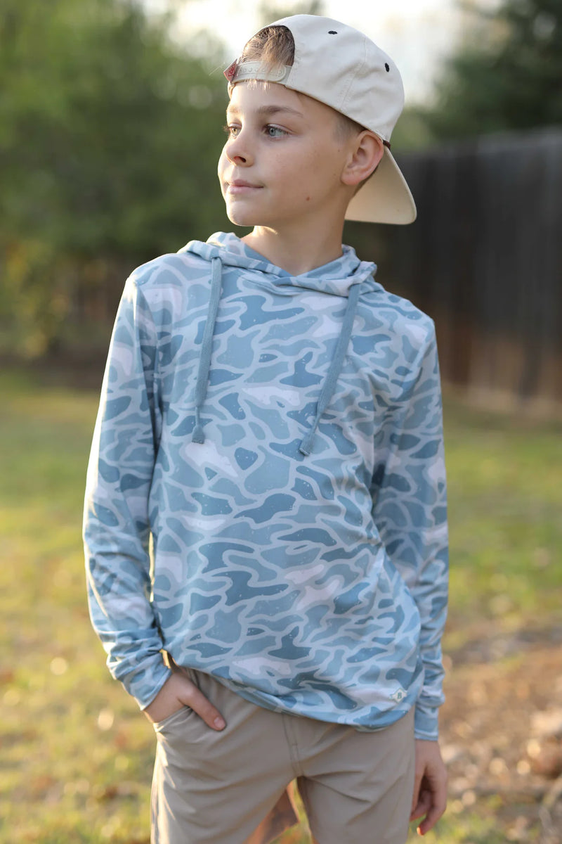 Youth Performance Hoodie - Seaside Camo