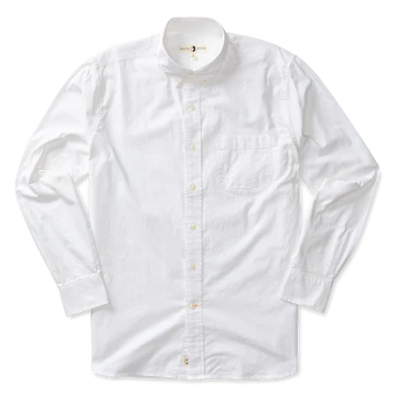 Cotton Oxford Sport Shirt Morris Solid WHITE